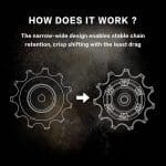 Bánh đề Pulley Tripeak 13/13T sử dụng cho Shimano MTB 12s, bạc đạn Ceramic Bearing - Ảnh 5